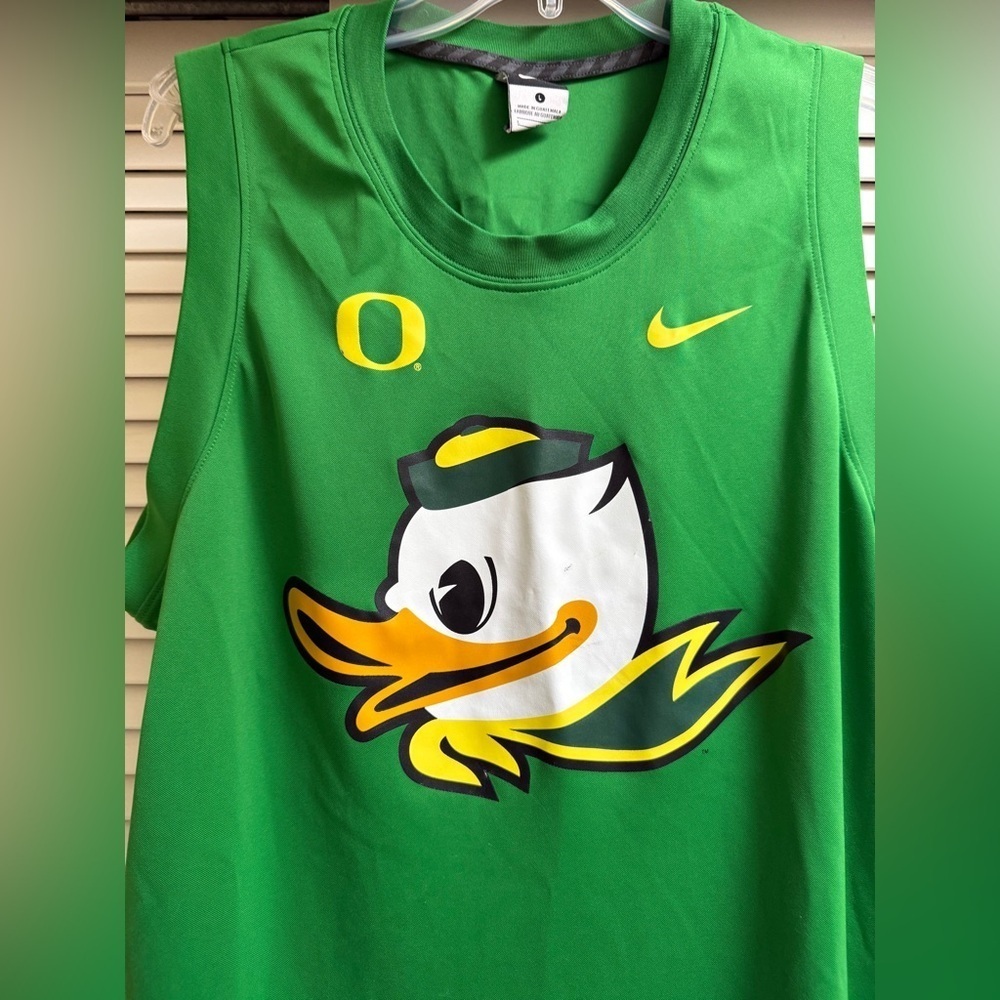 Nike The Duck #0 Kelley Green Oregon Ducks Tank Top Basketball Jersey Men’s SZ L